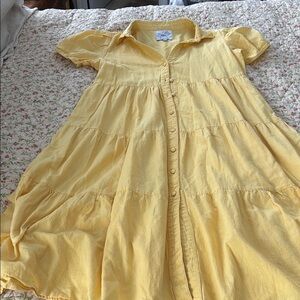AREA STARS Yellow Midi Dress Size L
